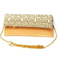 Traditional Indian Women's Clutch Golden (purse12c)