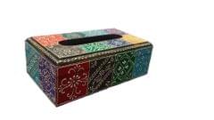 painted wooden tissue box 10X5X4 inches (10214)