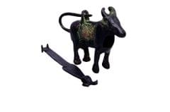 Brass Antique Finish Lock (Padlock) and Key in Unique Cow Design from Prehistoric Period (10367)