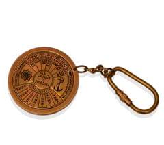 Brass Key Chain / Ring Shaped As Antique Calendar (10584)