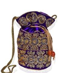 Traditional Silk Potli bag for Women,Purple (10532)