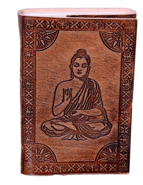 Leather Diary / Journal / Notebook "Meditating Buddha" (10527)