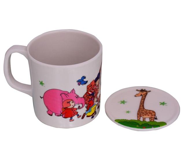 Children's Mug With Lid Cover: For Kids In High Quality Plastic Jungle party (10723g)