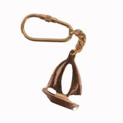 Key Chain/Ring/Hook 'Sailboat' In Solid Brass Metal; Unique Souvenir Memorabilia Gift (11128)