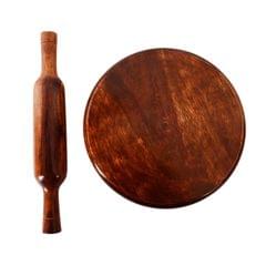 Wooden Chakla Belan Roti Maker Rolling Pin Board Set (9 Inch Diameter); Kitchen Utensil (11069)