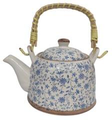 Beautifully Painted Ceramic Kettle Tea Coffee Pot 500 ml With Steel Strainer (11219)