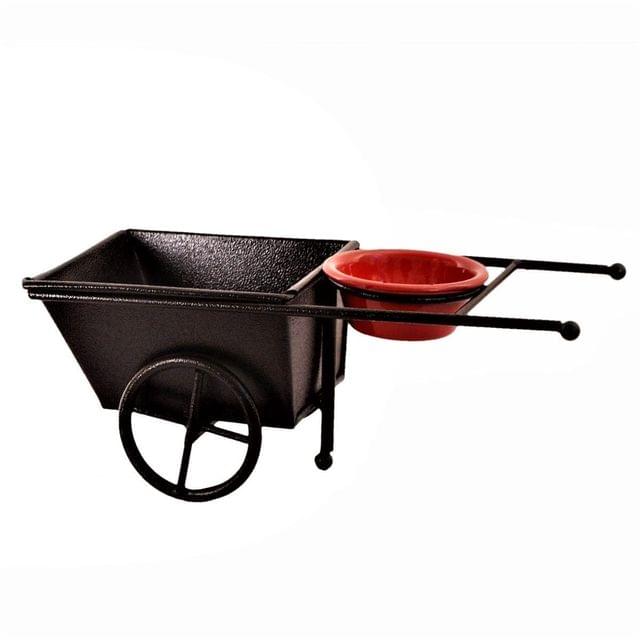 Iron Serving Platter Snacks Tray For Chips, Fries, Salads Or Knick-knacks 'Wheel-barrow' (11215)