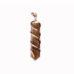 Labradorite Gemstone Wired Pointed Pendant (11350)