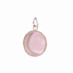Clear Quartz Crystal Oval Pendant For Necklace: Reiki Energized Natural Crystal Good Luck Charm (11335)