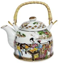 Ceramic Fire Kettle 'Love Story': 850ml Tea Pot with Steel Strainer (11472)