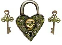 Brass Antique Padlock: Devil Love (11422)
