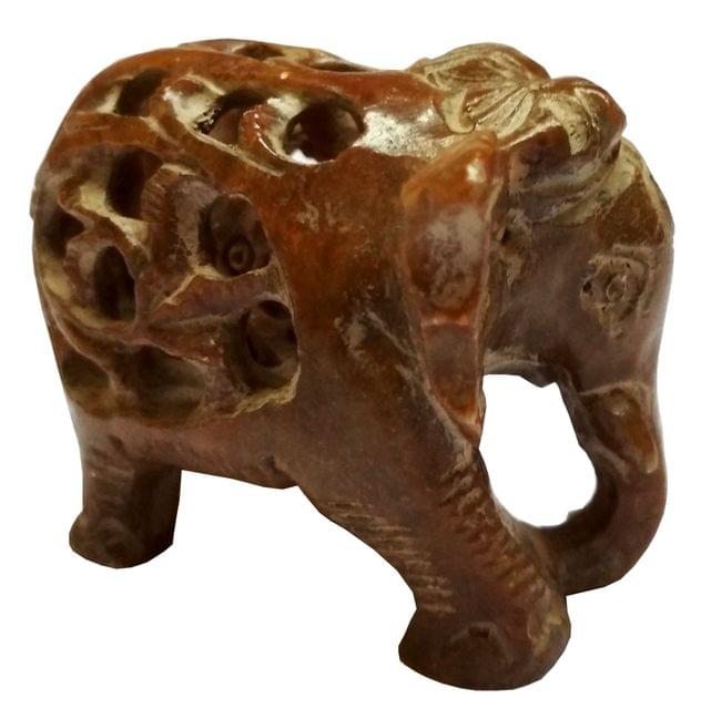Soapstone Statue: Jali Carving Elephant (11662)
