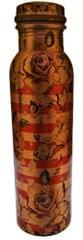 Colorfully Printed Ayurveda Beneficial Leakproof  Pure Copper Bottle, 1L (11627B)