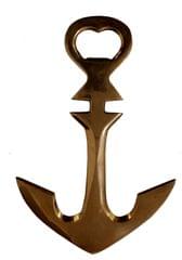 Brass Bottle Opener Anchor: Vintage Collectible Barware Gift For Sailors Ship Navy Workers (11600)