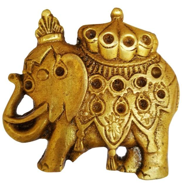 Brass Knob 'Regal Elephant': Small Designer Pull Handle (11588)