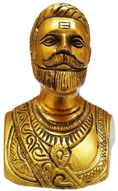 Brass Statue: Chattrapati Shivaji Maharaja, The Maratha Waarior King (11576)