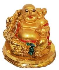 Resin Statue Laughing Buddha: Good Luck Symbol for Wealth and Prosperity; Home Decor Showpiece for Feng-Shui (11717)