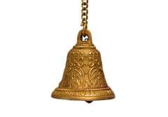 Brass Hanging Bell: For Home Temple, Door, Hallway, Porch Or Balcony; Unique Decor Gift (10783A)