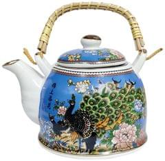 Ceramic Fire Kettle 'Master's Voice': 850ml Tea Pot with Steel Strainer (11779)