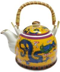 Ceramic Fire Kettle 'Fiery Dragon': 850ml Tea Pot with Steel Strainer (11781)