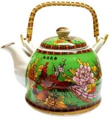 Ceramic Fire Kettle 'Merry Forest': 850ml Tea Pot with Steel Strainer (11780)
