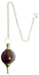 Amethyst Ball Pendulum: Reiki Healing Dowsing Divination Crystal Stone (11925)
