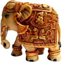 Resin Idol 'Airavat, Elephant of the Gods': Hindu Mythology Design Statue (12006)