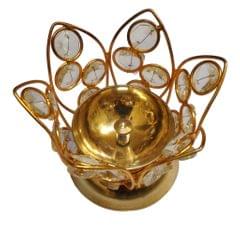 Brass Diya Deepak 'Malati': Festival Oil Lamp Deepam Decor Gift (12125)