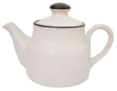 Ceramic Kettle In Rustic Studio Pottery: Artisan Handmade Glazed Tea Coffee Pot, White, 300 ml (12316)