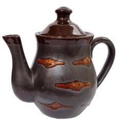 Ceramic Kettle In Rustic Studio Pottery: Artisan Handmade Glazed Tea Coffee Pot (10755A)