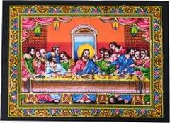 Cotton Wall Poster Jesus Christ Last Supper: Spiritual Hanging Unframed Sheet, Multicolor (20094)