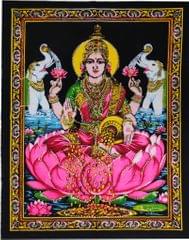 Cotton Wall Poster Lakshmi Maha Laxmi: Spiritual Hanging Unframed Sheet, Multicolor (20095)