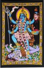 Cotton Wall Poster Kali Mahakali: Spiritual Hanging Unframed Sheet, Multicolor (20083)