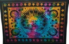 Cotton Wall Poster Beach Throw 'The Sun': Bohemian Wall Hanging Tapestry (20053)