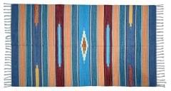 All-Season Cotton Area Rug Dhurrie: Handwoven Carpet Mat For Regular Use, 5*3 Feet (12443)