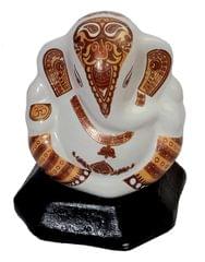 Resin Idol Ganesha Ganapathi Vinayak: Double Sided Statue For Home, Office Or Car Dashboard (12492)