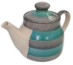 Ceramic Kettle In Rustic Studio Pottery: Artisan Handmade Glazed Tea Coffee Pot, Blue, 300 ml (12540)