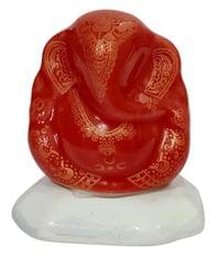 Resin Idol Lord Ganesha (Ganapathi): Collectible Statue Blessing Ganesh, Red (12492A)