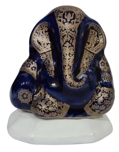Resin Idol Lord Ganesha (Ganapathi): Collectible Statue Blessing Ganesh, Blue (12492B)
