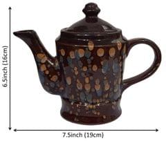 Ceramic Kettle In Rustic Studio Pottery: Artisan Handmade Glazed Tea Coffee Pot (10755C)