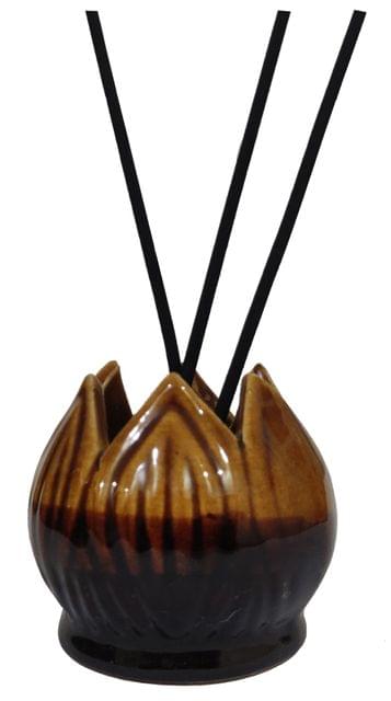 Ceramic Incense Stick Holder Agarbatti Stand: Lotus (12676)