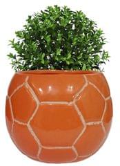 Ceramic Football Shape Planter: Indoor Outdoor Flower Pot Table Decor (12556A)