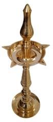 Brass Kuthu Vilakku Inauguration Oil Lamp Diya: Traditional Design Deepam, 19 inches (11762)