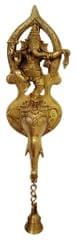 Brass wall hanging: Ganeshas Elephant Head with Bell (10026)