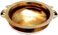 Brass Urli (Uruli, Varpu): Vintage Design Water Bowl for Candles or Flowers (11760)