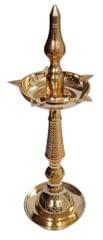Brass Oil Lamp Kuthu Vilakku Diya: Inauguration Deepak Peacock Design 16 inches (11314A)