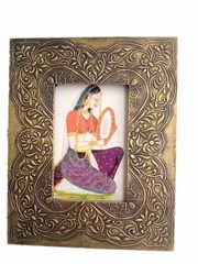 Brass and wood photo frame "Mughal moments" pf11