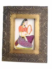 Brass and wood photo frame "Mughal era" pf12