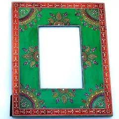 Painted and embossed photo frame "Green glory" pf23