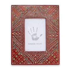 Painted and embossed photo frame "Intricate Red" pf26